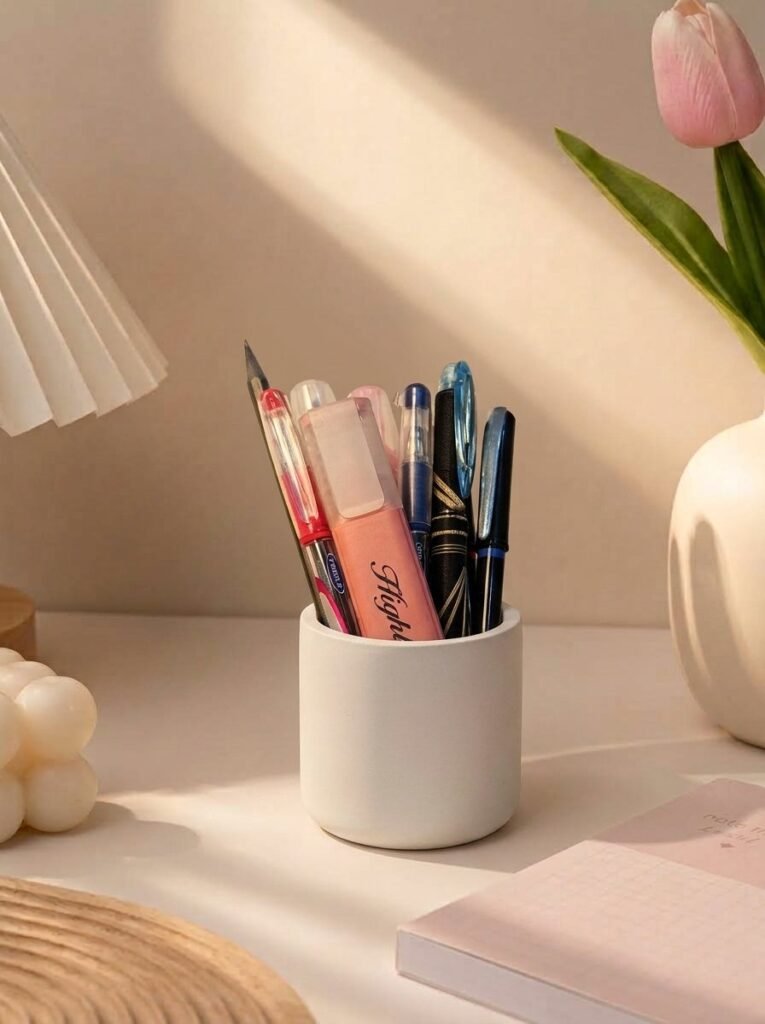 Concrete pen holder